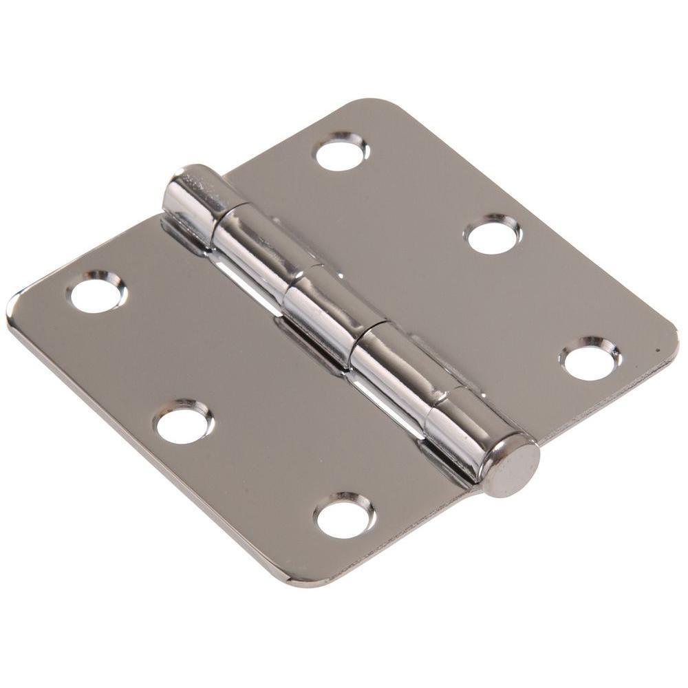 3-1/2 in. White Residential Door Hinge with 5/8 in. Round Corner Removable Pin Full Mortise (9-Pack) - Super Arbor