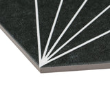 Merola Tile Aster Hex Nero Encaustic 8-5/8 in. x 9-7/8 in. Porcelain Floor and Wall Tile (11.56 sq. ft. / case)