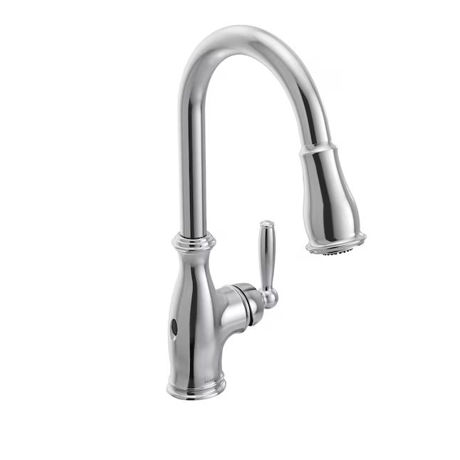 Moen Brantford Chrome 1-Handle Deck-Mount Pull-Down Touchless Kitchen Faucet (Deck Plate Included)