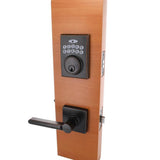 Square Aged Bronze Electronic Keypad Single Cylinder Deadbolt with Tonbridge Hall and Closet Door Lever Combo Pack