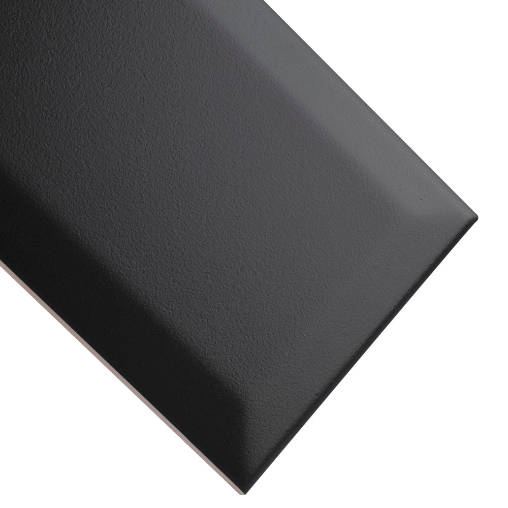 Merola Tile Crown Heights Beveled 3 in. x 6 in. Matte Black Ceramic Wall Tile (6.03 sq. ft. / Case)