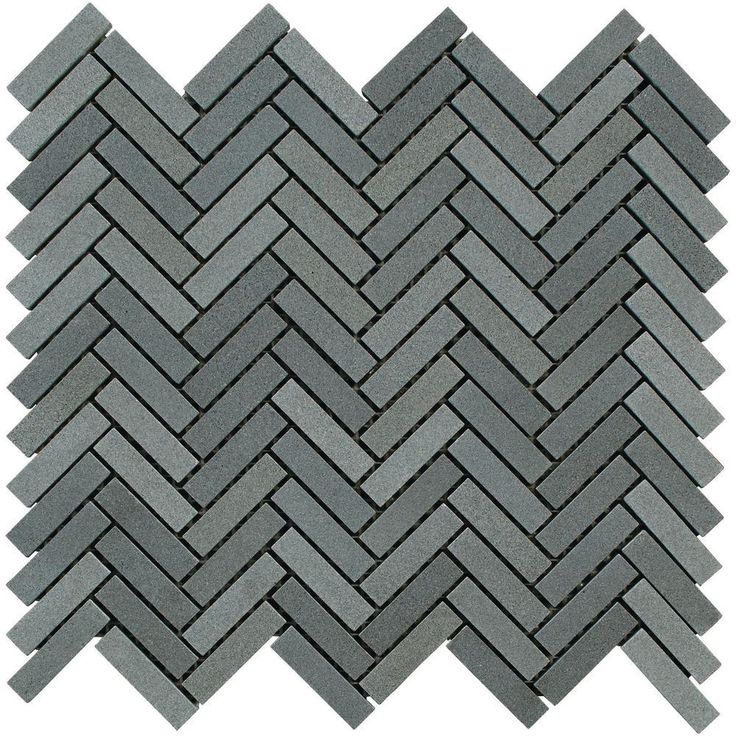 Jeffrey Court Basalt Herringbone Gray 11 in. x 10 in. x 8 mm Honed Basalt Mosaic Wall/Floor Tile