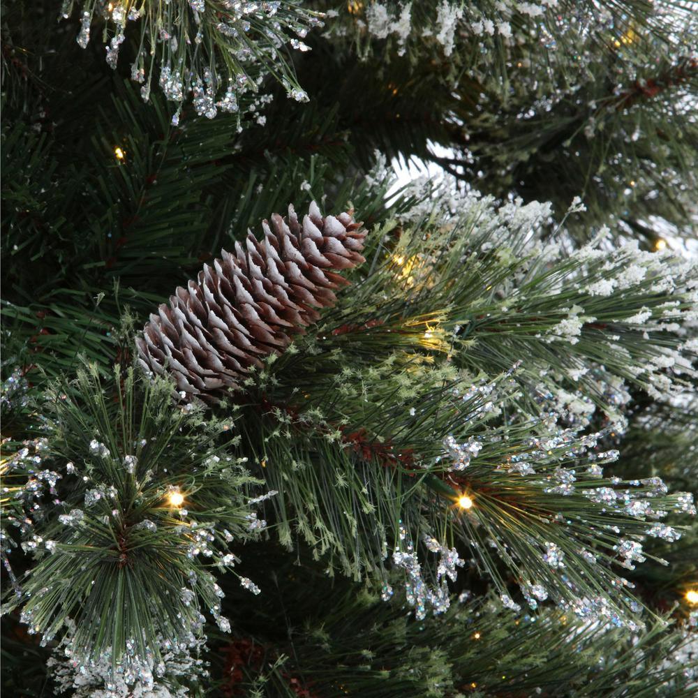 7.5 ft Sparkling Amelia Pine LED Pre-Lit Artificial Christmas Tree with Warm White Lights - Super Arbor