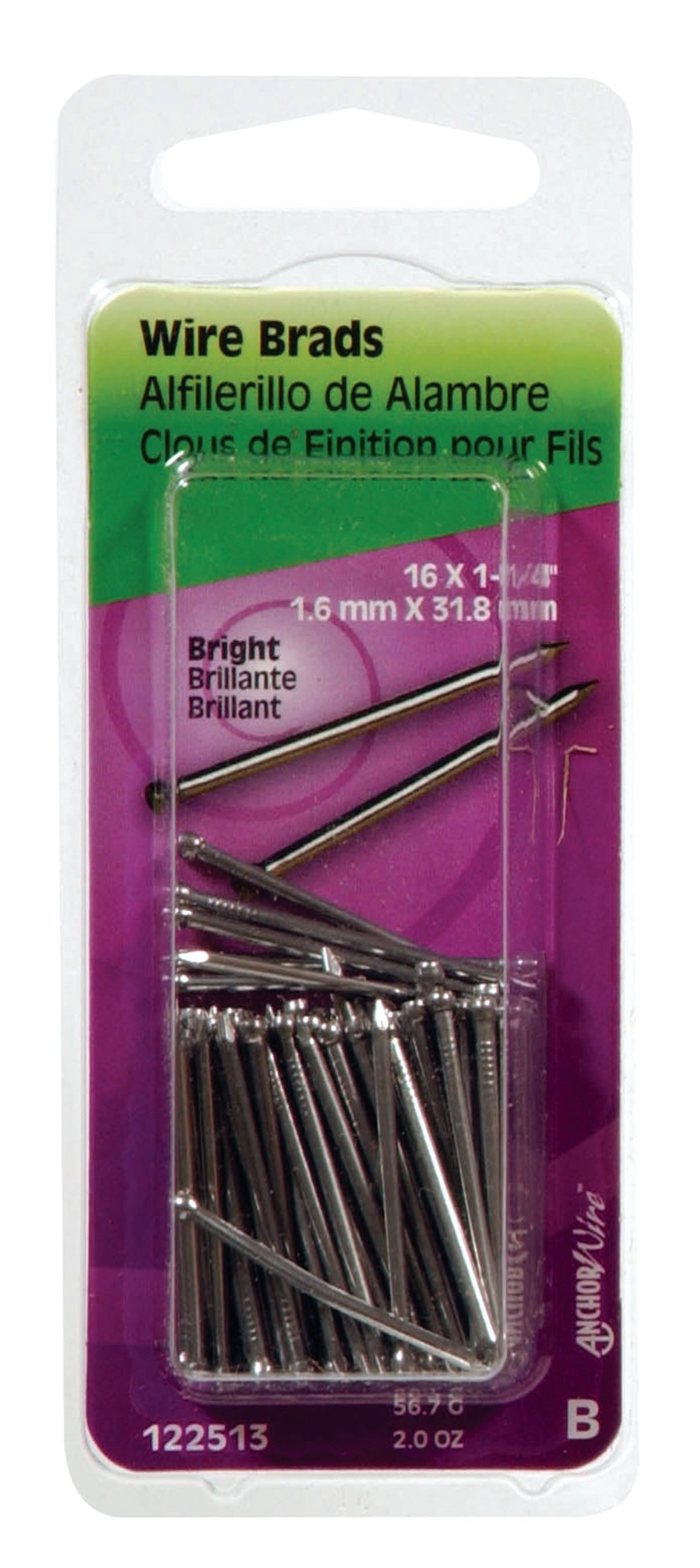 Hillman 16-Gauge x 1-1/4 in Bright Steel Wire Brad Nails, 2 oz Pack