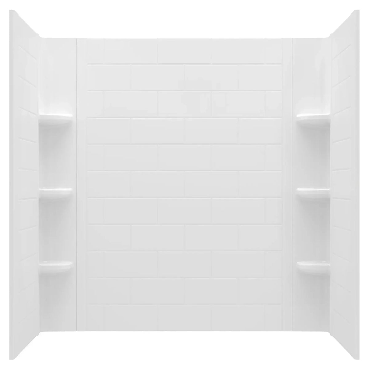 American Standard Ovation Curve 60 in. W x 60 in. H 3-Piece Glue-Up Alcove Tub Surrounds, Arctic White