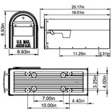 Franklin Medium, Steel, Post Mount Mailbox, Black w/Satin Nickel - Super Arbor