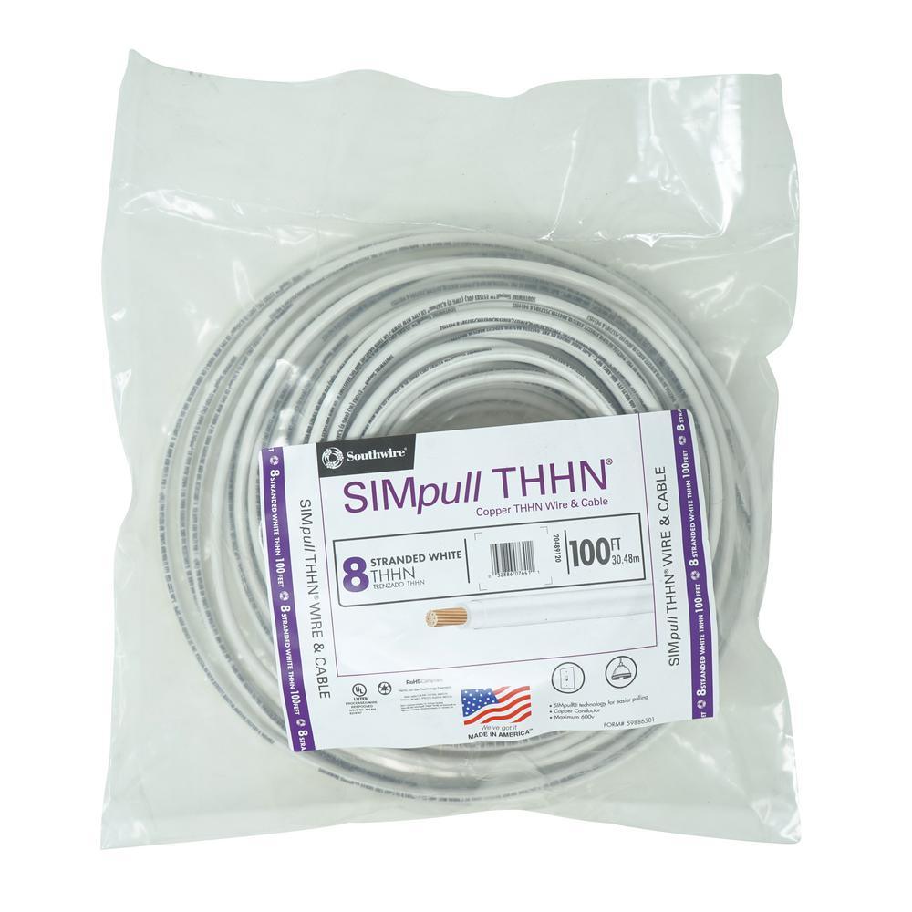 500 ft. 8 Black Stranded CU SIMpull THHN Wire - Super Arbor