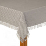 Homespun Fringed 60 in. x 102 in. Red 100% Cotton Tablecloth