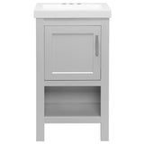 Spa 18-1/2 in. W Bath Vanity in Dove Gray with Cultured Marble Vanity Top in White with White Sink