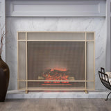 Cabarrus Modern Gold Single Panel Iron Fire Screen - Super Arbor