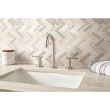 MSI Angora Herringbone 12 in. x 12 in. x 10mm Polished Marble Mesh-Mounted Mosaic Tile (10 sq. ft. / case)