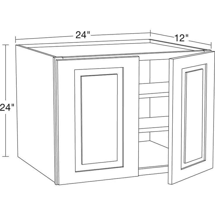 Home Decorators Collection Grayson 24 in. W x 12 in. D x 24 in. H Assembled Plywood Wall Bridge Kitchen Cabinet in Pacific White with Soft Close