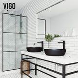 Black Round Modus MatteShell Glass Bathroom Vessel Sink - Super Arbor