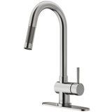 Gramercy Single-Handle Pull-Down Sprayer Kitchen Faucet with Deck Plate in Matte Gold - Super Arbor