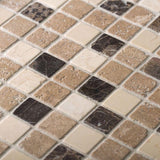 Jeffrey Court Emperador Mix 11.75 in. x 11.75 in. x 9 mm Honed Marble Mosaic Floor and Wall Tile