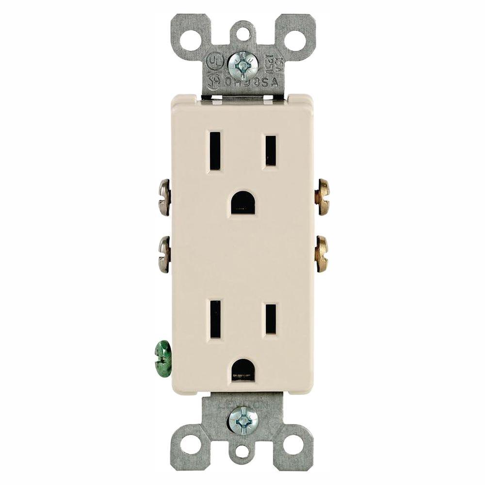 Decora 15 Amp Residential Grade Grounding Duplex Outlet, White (10-Pack) - Super Arbor
