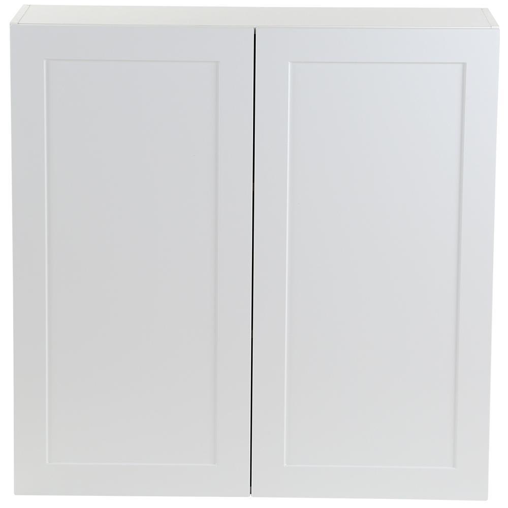 Cambridge Shaker Assembled 30x42x12.5 in. Wall Cabinet with 2 Soft Close Doors in White - Super Arbor