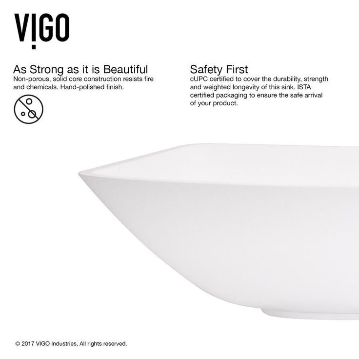 VIGO Hyacinth Handmade Countertop White Matte Stone Square Vessel Bathroom Sink in Matte White