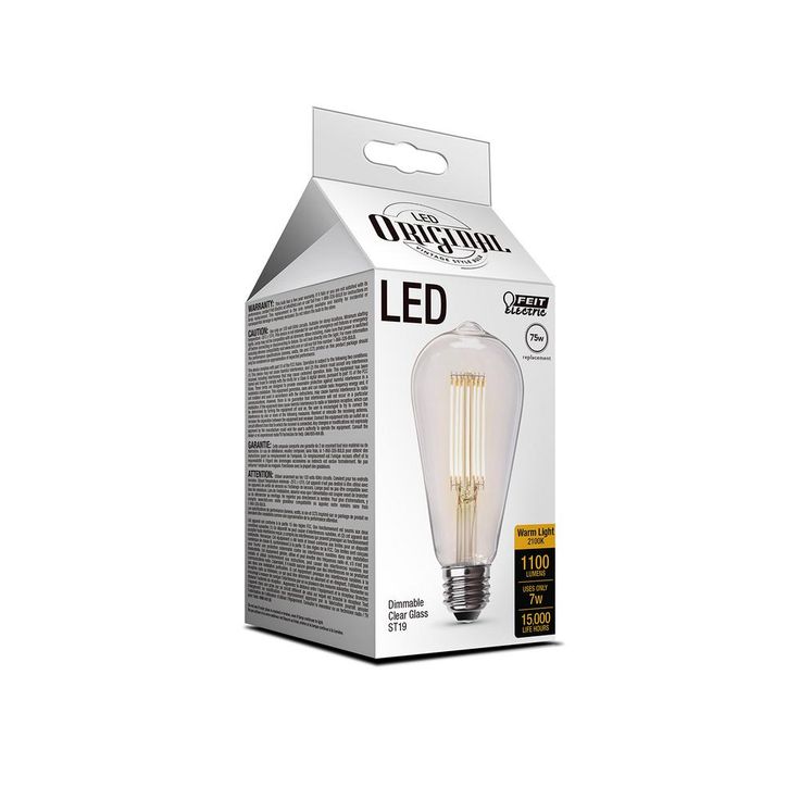 Feit Electric 75-Watt Equivalent ST19 Dimmable Clear Glass Vintage Edison LED Light Bulb With Cage Filament Warm White (4-Pack)