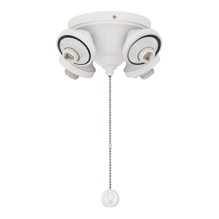 4-Light Matte White Ceiling Fan Fitter LED Light Kit