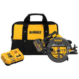 FLEXVOLT 60-Volt MAX Lithium-Ion Cordless Brushless 7-1/4 in. Circular Saw with (2) Batteries 2Ah, Charger and Case - Super Arbor