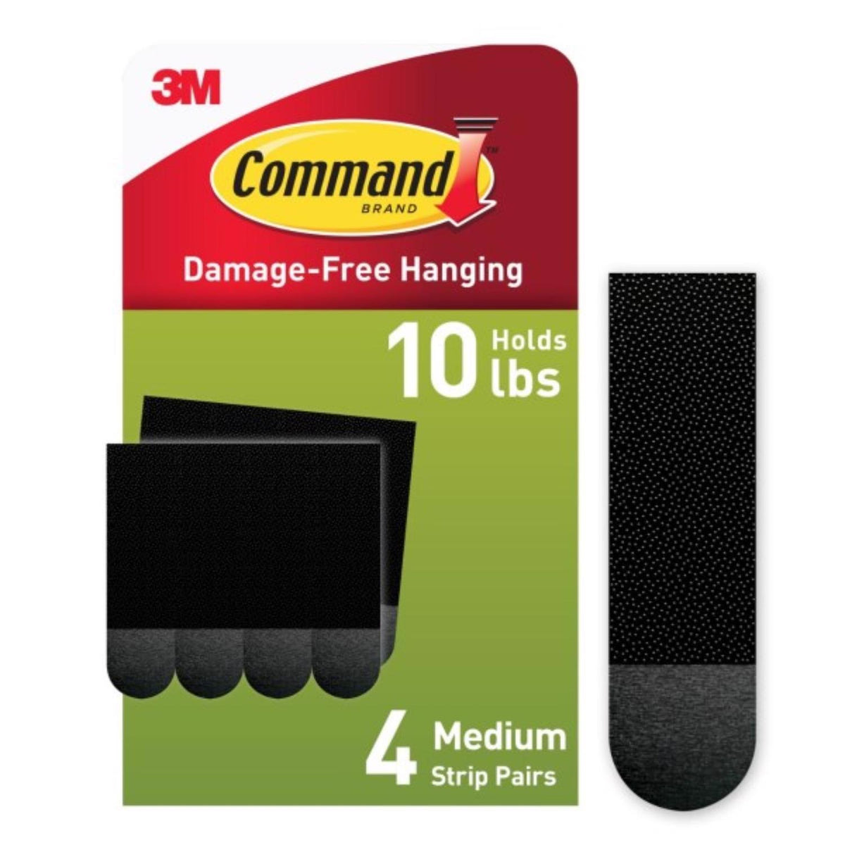 3M Command Black Large Picture Hanging Strips, 16 lb Capacity, 4 Pack