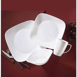 16-Piece Patterned White Glass Dinnerware Set (Service for 4)