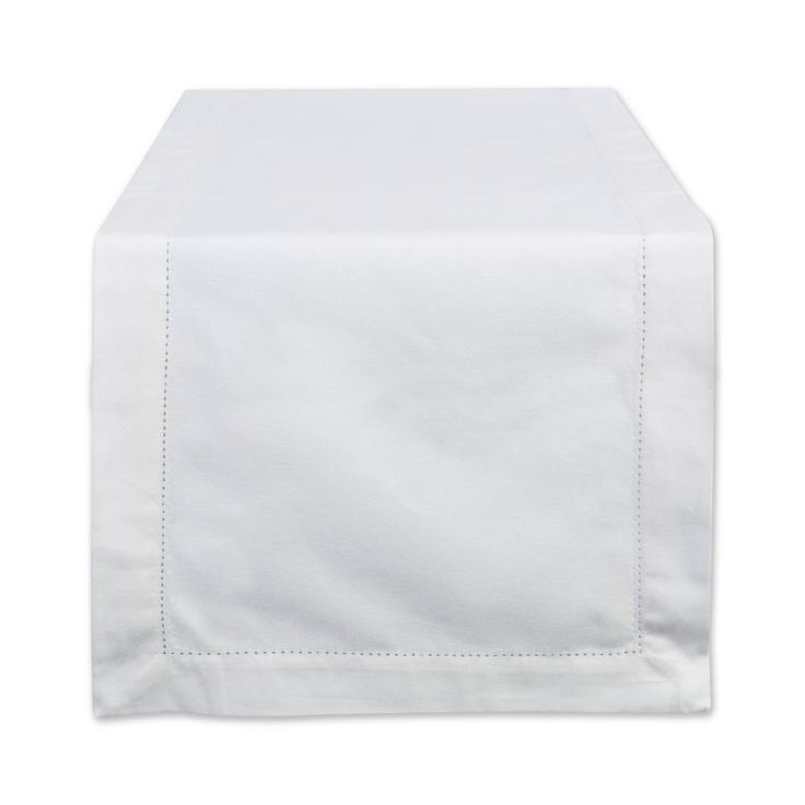Off-White Hemstitch Cotton Table Runner
