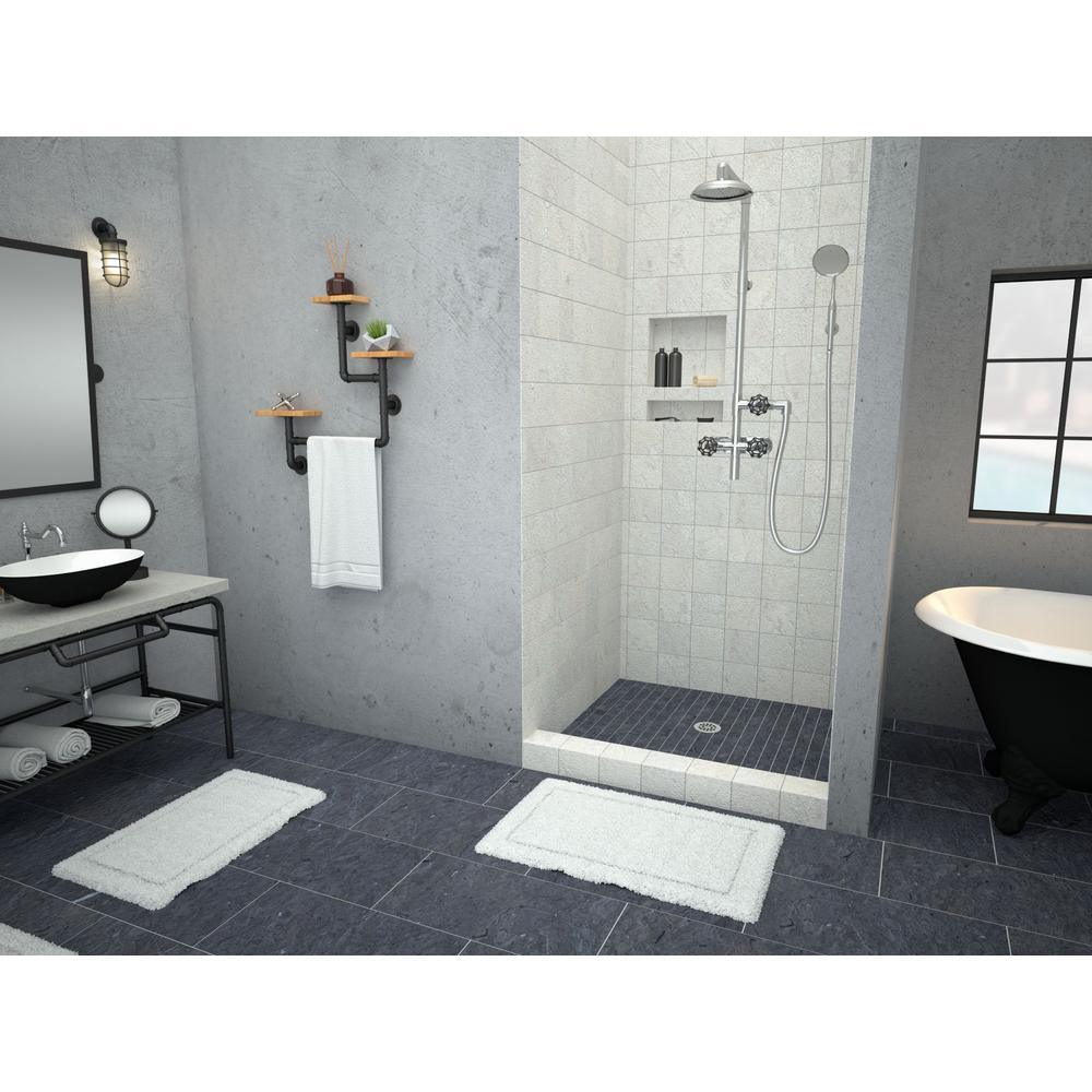 Redi Base 32 in. x 32 in. Single Threshold Shower Base with Center Drain and Polished Chrome Drain Plate - Super Arbor