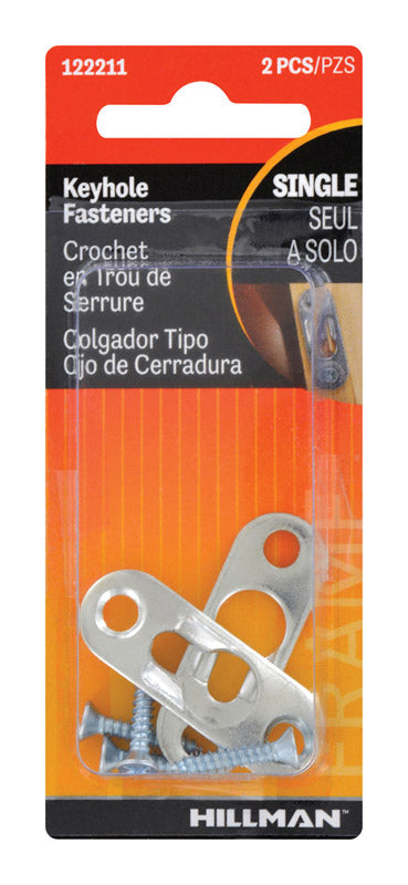 Hillman AnchorWire Steel-Plated Gold Keyhole Picture Hanger, 20 lb Capacity, 2-Pack