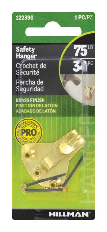 Hillman AnchorWire Brass-Plated Safety Picture Hanger, 75 lb, 1 Pack