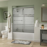 Everly 60 in. x 59-1/4 in. Mod Semi-Frameless Sliding Bathtub Door in Chrome and 1/4 in. (6mm) Transition Glass - Super Arbor