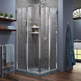 Cornerview 34-1/2 in. x 72 in. Framed Corner Sliding Shower Door Enclosure in Chrome without Handle - Super Arbor