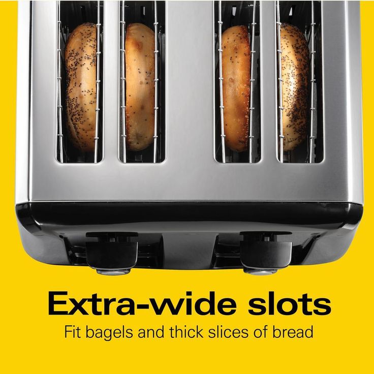 4-Slice Black Wide Slot Toaster