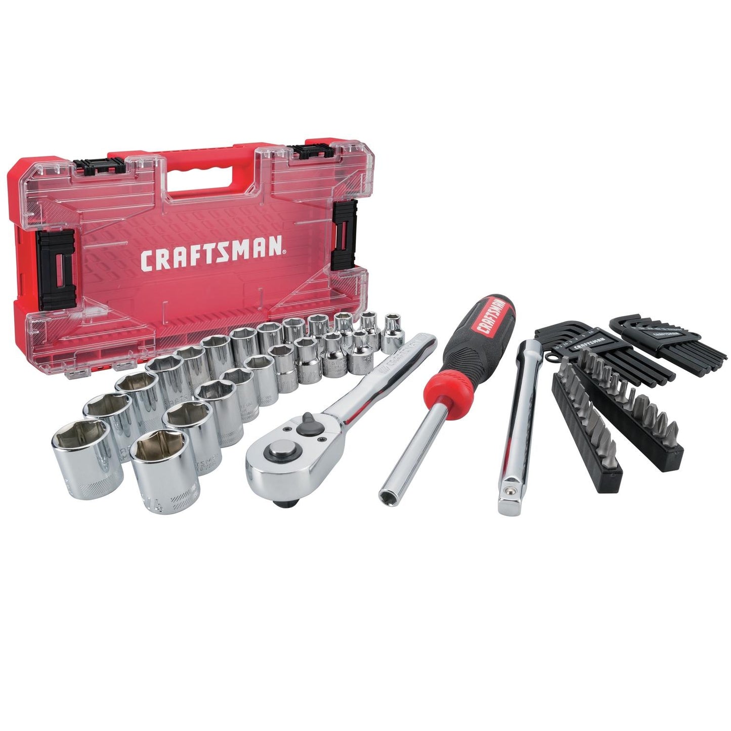 Craftsman 63-Piece Mechanic's Tool Set - Metric and SAE, 3/8" Drive