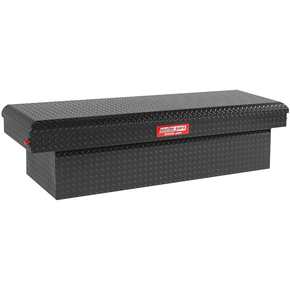Weather Guard 71.38 in. Matte Black Aluminum Full Size Crossbed Truck Tool Box - Super Arbor