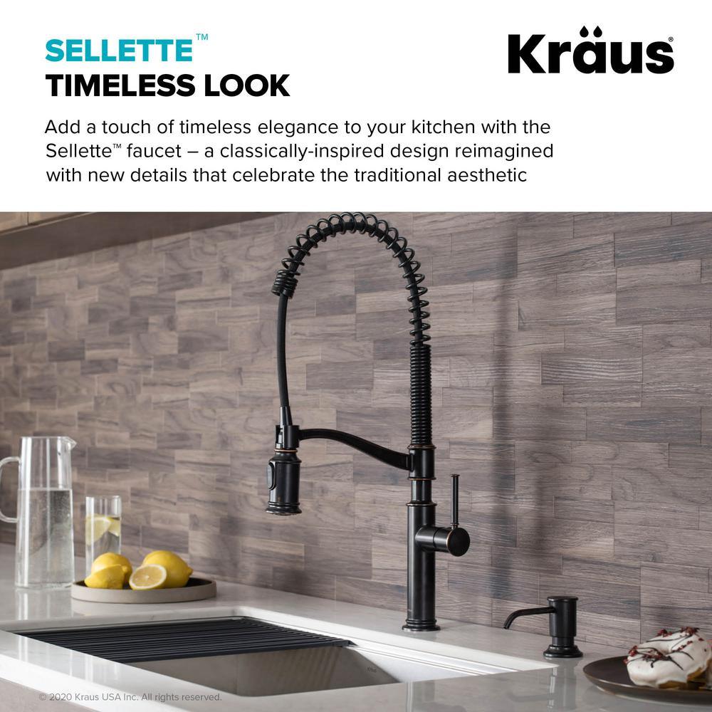 Sellette Single-Handle Pull-Down Sprayer Kitchen Faucet with Dual Function Sprayhead in Oil Rubbed Bronze - Super Arbor