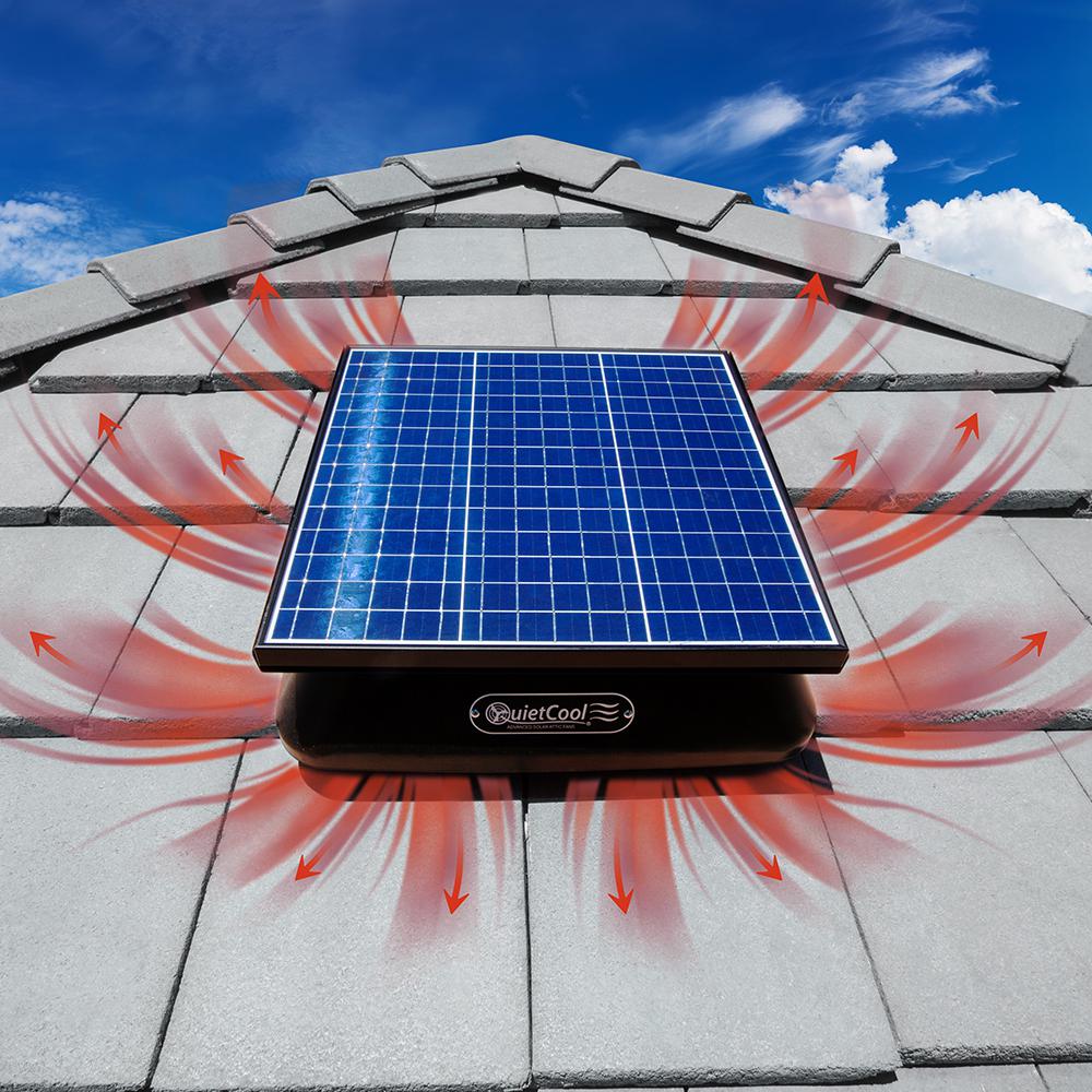 40-Watt Hybrid Solar/Electric Powered Roof Mount Attic Fan with Included Inverter - Super Arbor