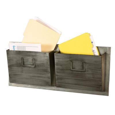 Industrial Metal Two Slot Mailbox - Horizontal - Super Arbor