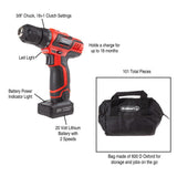 20-Volt Lithium-Ion Cordless 3/8 in. Power Drill (122-Piece) - Super Arbor