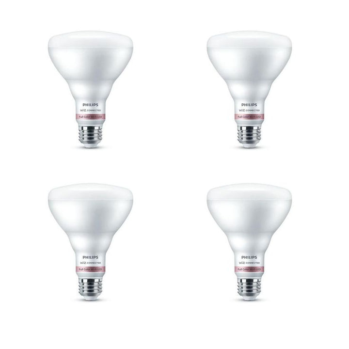 Philips Color and Tunable White BR30 LED 65-Watt Equivalent Dimmable Smart Wi-Fi Wiz Connected Wireless Light Bulb (4-Pack)