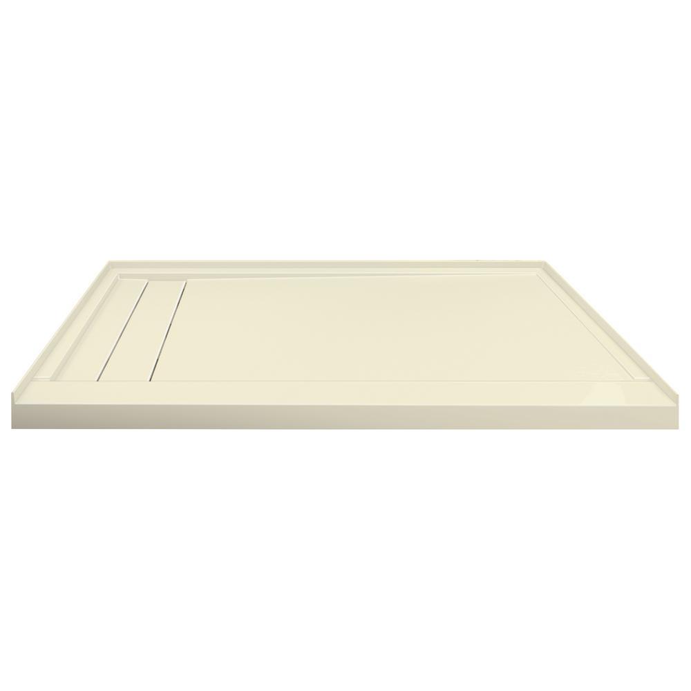 Linear 30 in. x 60 in. Single Threshold Shower Base with a Right Drain in Grey - Super Arbor