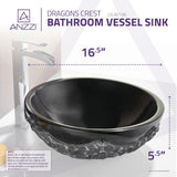 Dragons Crest Vessel Sink in Black Jade - Super Arbor