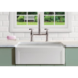 Olde London Farmhouse Fireclay 33 in. Single Bowl Kitchen Sink with Grid with Grid and Strainer