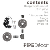1/2 in. Black Steel Pipe 7.5 in. H Wall Sconce Lamp Kit
