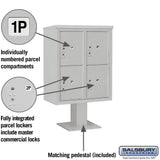 3400 Horizontal Series 4-Parcel Locker Pedestal Mount Mailbox - Super Arbor