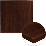 30 in. Round High-Gloss Walnut Resin Table Top with 2 in. Thick Drop-Lip - Super Arbor