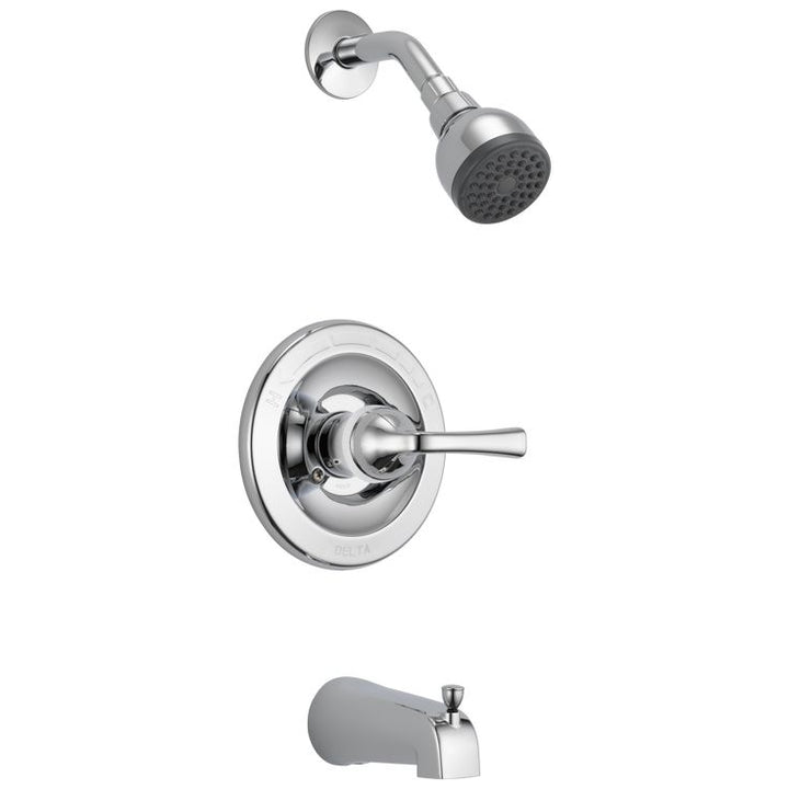 Delta Foundations Chrome 1-Handle Bathtub and Shower Faucet with Valve
