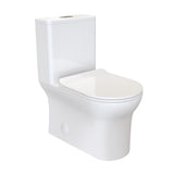 Burdon 1-Piece 0.8/1.28 GPF Dual Flush Square Toilet in White, Seat Included - Super Arbor