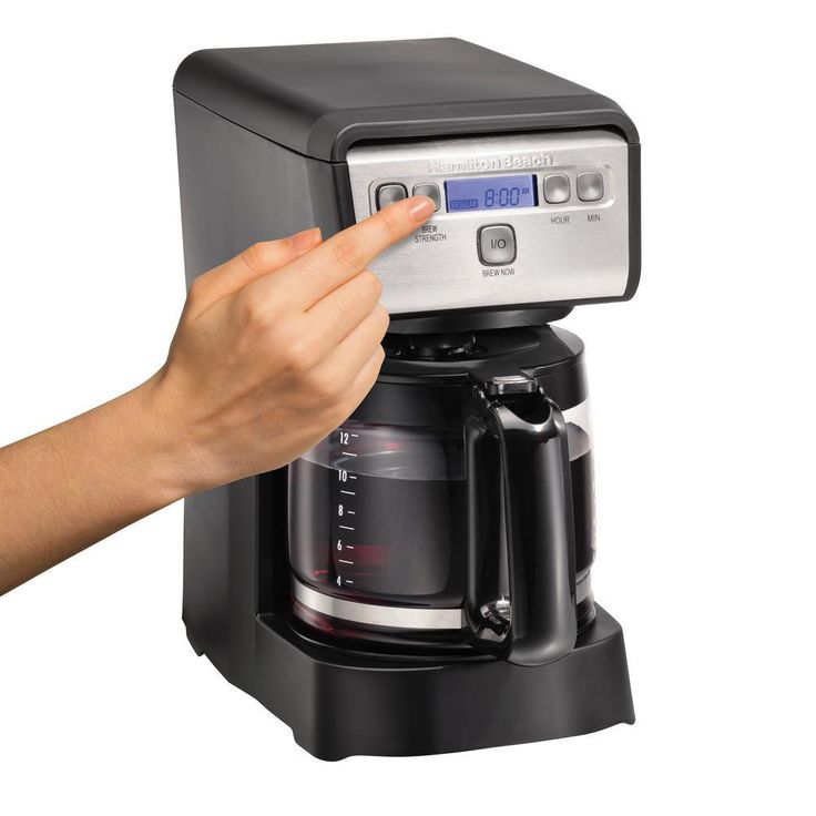 Compact 12-Cup Black Programmable Drip Coffee Maker